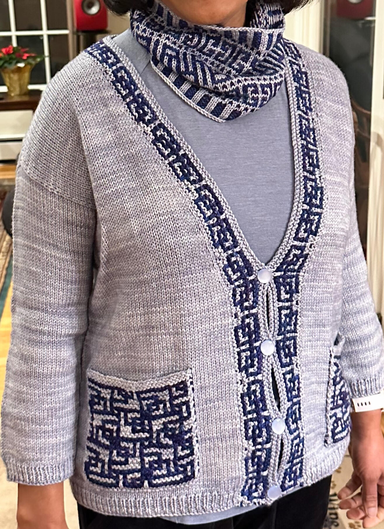 Drax's Cardigan of the Galaxy and Keremeia Cowl Drax's Cardigan of the Galaxy and Keremeia Cowl